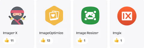 Icons showing image transform plugins developers use with Craft CMS.