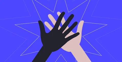 Illustration of two hands high fiving