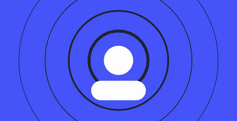 An illustration of a user, with circles radiating out from it.