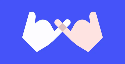 Illustration of two hands with their pinky fingers overlapping