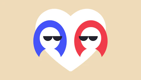 2 people in a simple love heart, signifying the relationship between a client and a web design agency.