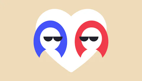 2 people in a simple love heart, signifying the relationship between a client and a web design agency.