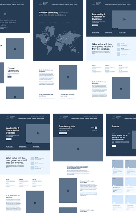 Oxford Wireframes Mobile