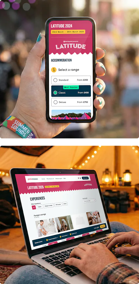 Pink Moon Screen Mockups Mobile