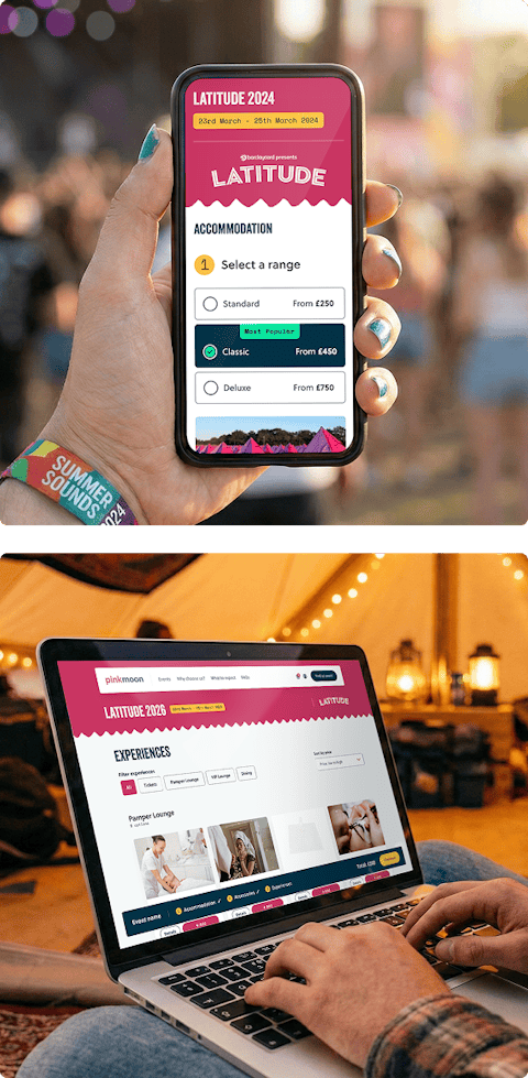 Pink Moon Screen Mockups Mobile