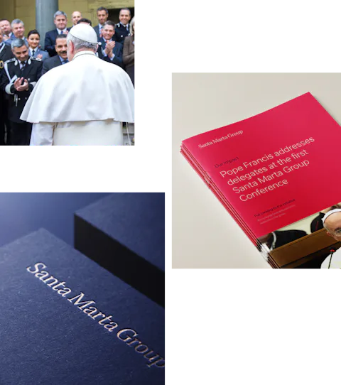 Image grid of Santa Marta Group branding