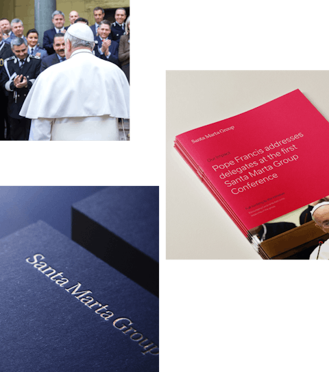 Image grid of Santa Marta Group branding