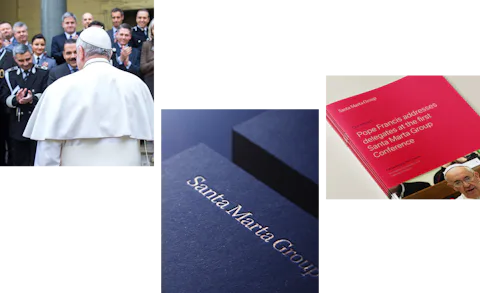 Image grid of Santa Marta Group branding