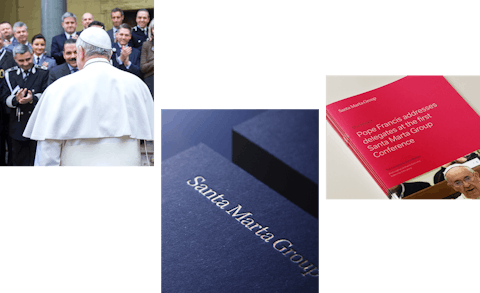 Image grid of Santa Marta Group branding