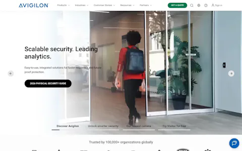 Homepage of the Avigilon website, built on Craft CMS