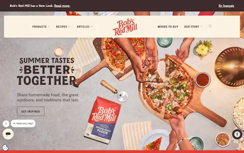 Homepage of the Bob's Red Mill website, built on Craft CMS
