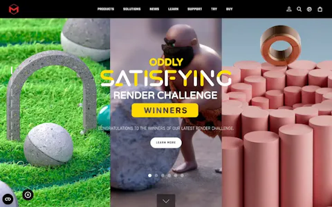 Homepage of the Maxon website, built on Craft CMS