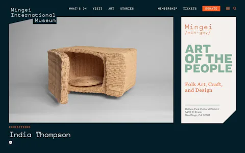 Homepage of the Mingei International Museum website, built on Craft CMS