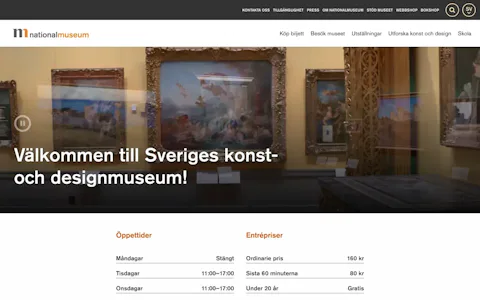 Homepage of the Nationalmuseum website, built on Craft CMS