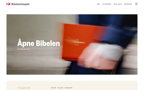 Homepage of the Norwegian Bible Society website, built on Craft CMS