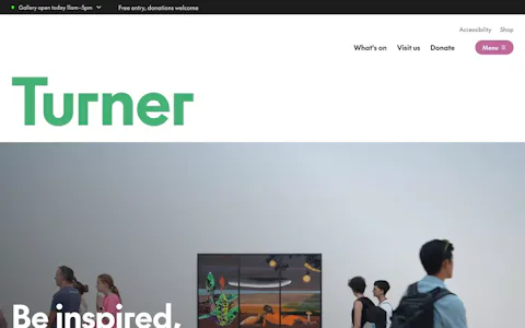 Homepage of the Turner Contemporary website, built on Craft CMS