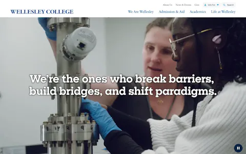 Homepage of the Wellesley College website, built on Craft CMS